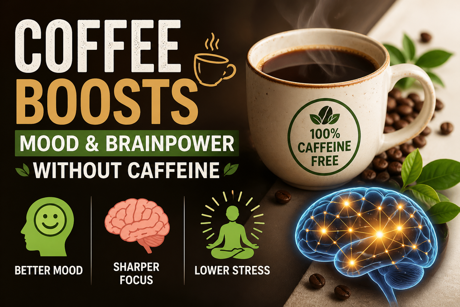 How Coffee Boosts Mood and Brainpower Without Caffeine: 2026 Stress Study Explained
