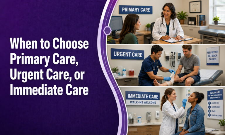 When to Choose Primary Care Urgent Care or Immediate Care