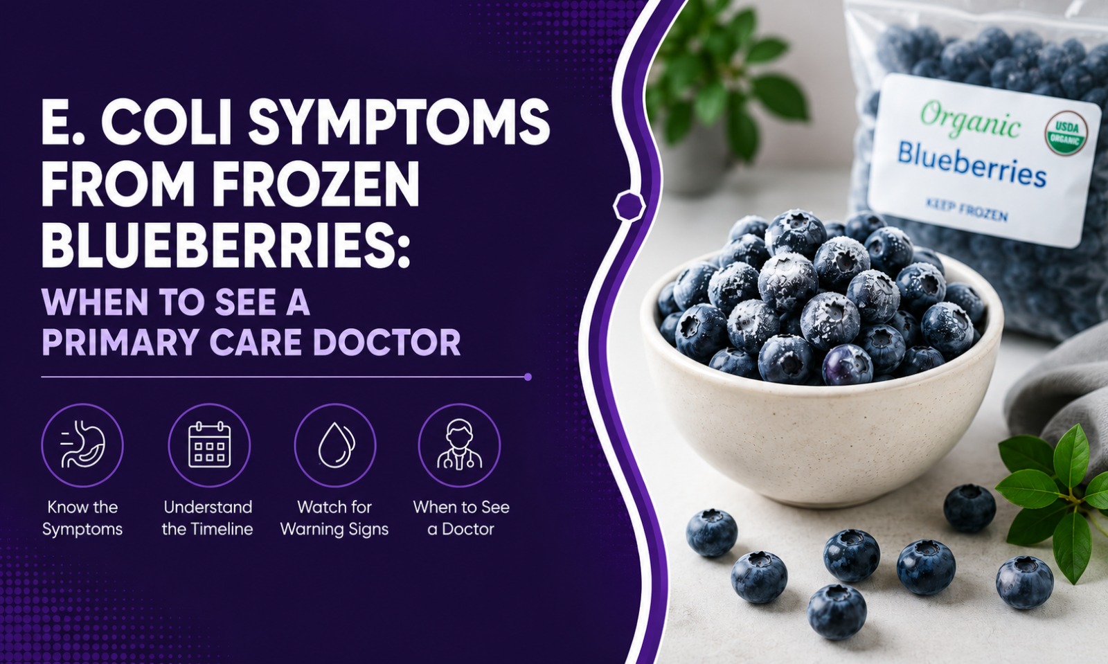 When to See a Primary Care Doctor for E. Coli Symptoms From Frozen Blueberries
