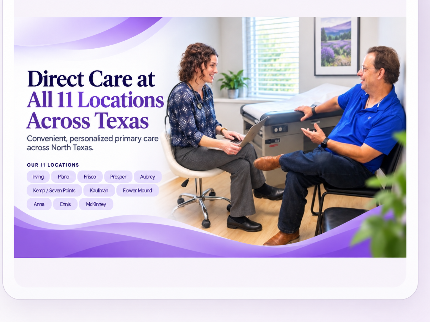 Healthcare professional speaking with a patient
